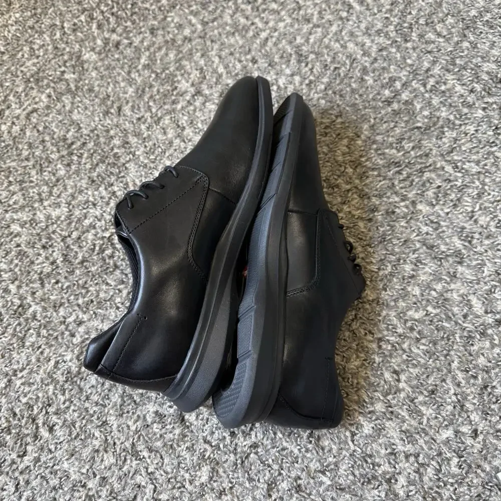 Clarks Un Lipari Park Black Leather Dress Shoe Oxfords Size 12 M Plain Toe New